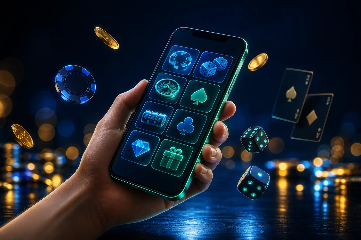 Lobby de Nano Casino abierto en un smartphone